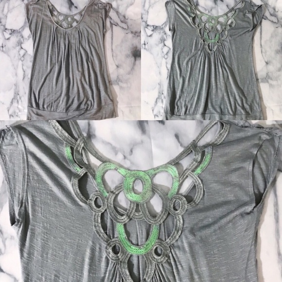 ✨HP✨ THREADS Open Back Sequin Top Tunic Tee Small - Picture 2 of 9